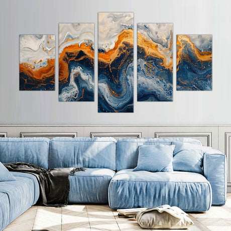 abstract ocean currents canvas wall art