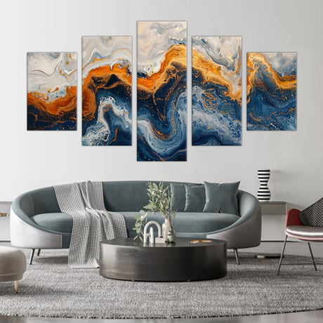 abstract ocean currents canvas wall art