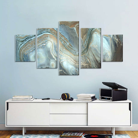 Abstract Pearlescent Layers Canvas Wall Art