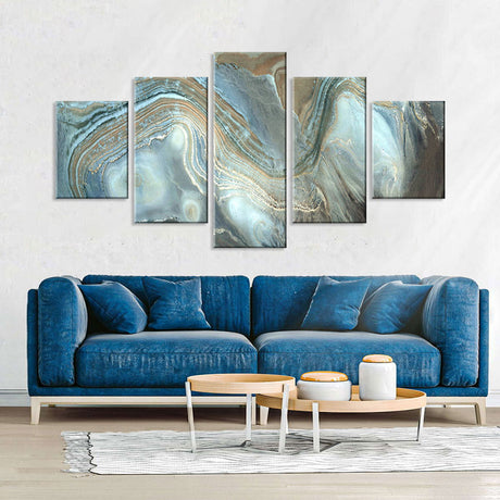 Abstract Pearlescent Layers Canvas Wall Art