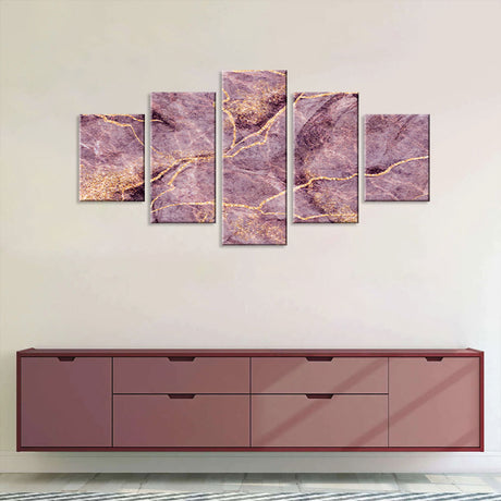 Abstract Pink Marble Stone Texture Canvas Wall Art