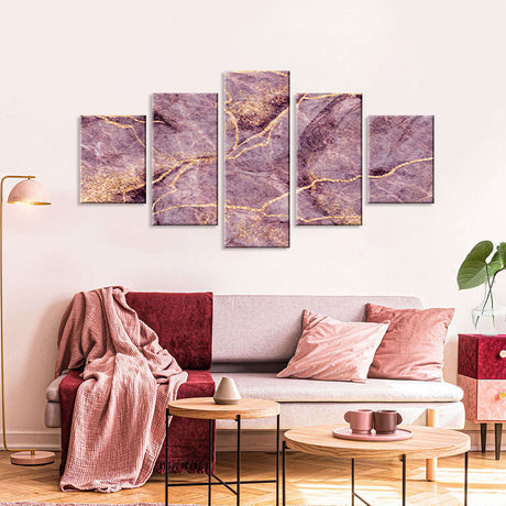 Abstract Pink Marble Stone Texture Canvas Wall Art