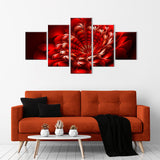 Abstract Red Digital Flower Canvas Wall Art