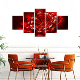 Abstract Red Digital Flower Canvas Wall Art