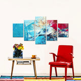 Abstract Red and Blue Canvas Wall Art