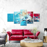 Abstract Red and Blue Canvas Wall Art