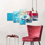 Abstract Red and Blue Canvas Wall Art