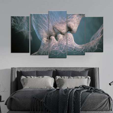 Abstract Romantic Love Kiss Canvas Wall Art