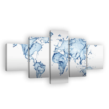 Abstract Splash World Map Canvas Wall Art