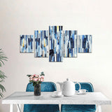 Abstract Stripes and Teals Canvas Wall Art