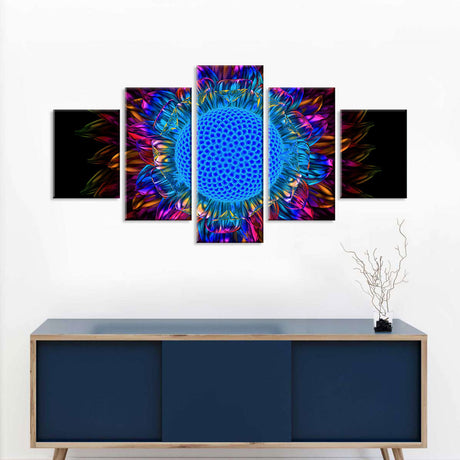 Abstract Sunflower Petal Canvas Wall Art