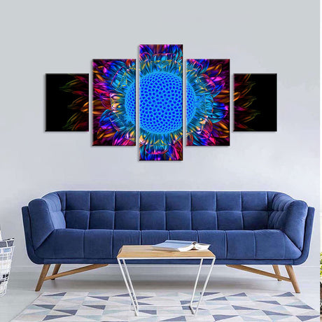 Abstract Sunflower Petal Canvas Wall Art