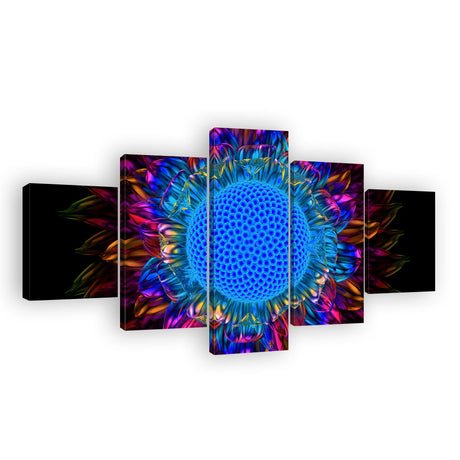 Abstract Sunflower Petal Canvas Wall Art