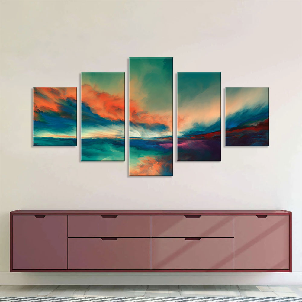 Abstract Sunset Clouds Canvas Wall Art