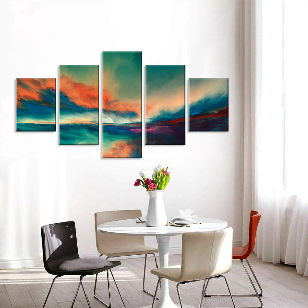 Abstract Sunset Clouds Canvas Wall Art