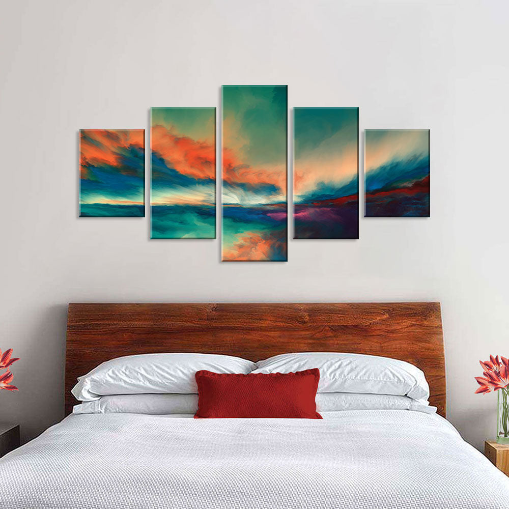 Abstract Sunset Clouds Canvas Wall Art