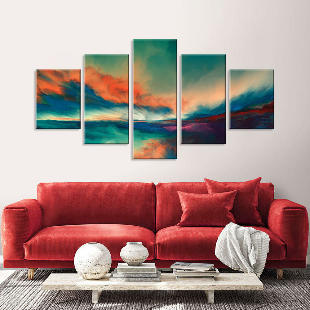 Abstract Sunset Clouds Canvas Wall Art