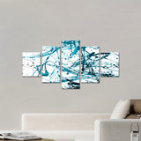 Abstract Teal Splatter Canvas Wall Art 