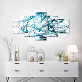 Abstract Teal Splatter Canvas Wall Art 