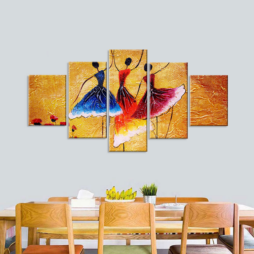 Abstract Ballet Dancers Canvas Wall Art