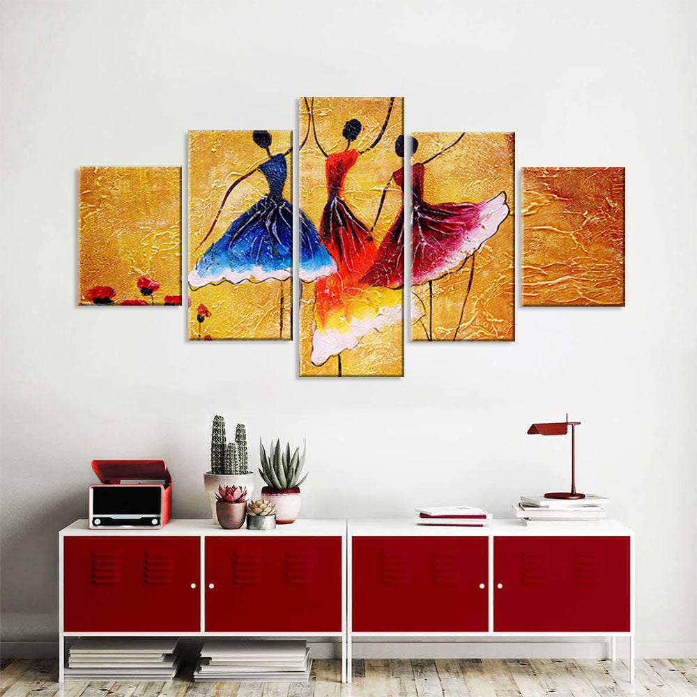 Abstract Ballet Dancers Canvas Wall Art