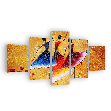 Abstract Ballet Dancers Canvas Wall Art