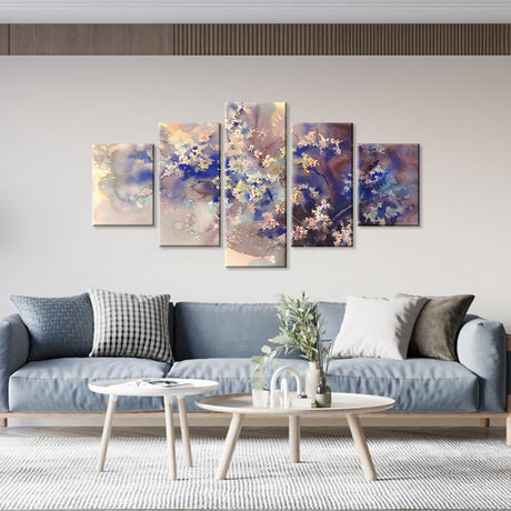 Abstract Watercolor Cherry Blossom Canvas Wall Art