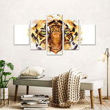 Abstract Watercolor Tiger Face Canvas Wall Art