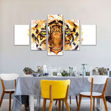 Abstract Watercolor Tiger Face Canvas Wall Art