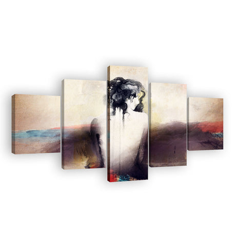 Abstract Watercolor Woman Portrait Canvas Wall Art