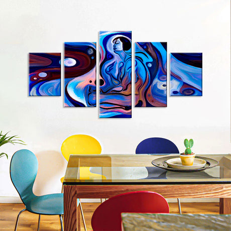 Abstract Woman Face Canvas Wall Art