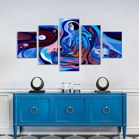 Abstract Woman Face Canvas Wall Art