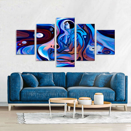 Abstract Woman Face Canvas Wall Art