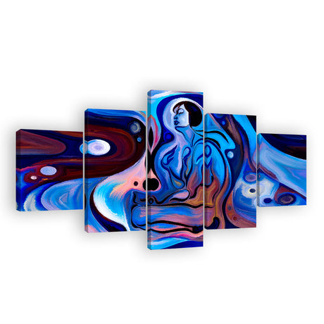 Abstract Woman Face Canvas Wall Art