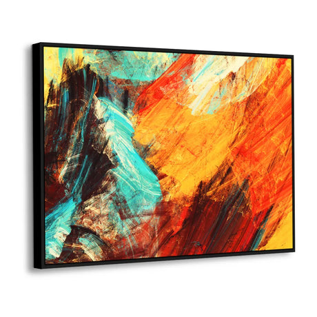 Abstract Red and Orange Brushstroke Canvas Wall Art