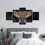 Abstract Digital Owl Canvas Wall Art