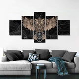 Abstract Digital Owl Canvas Wall Art