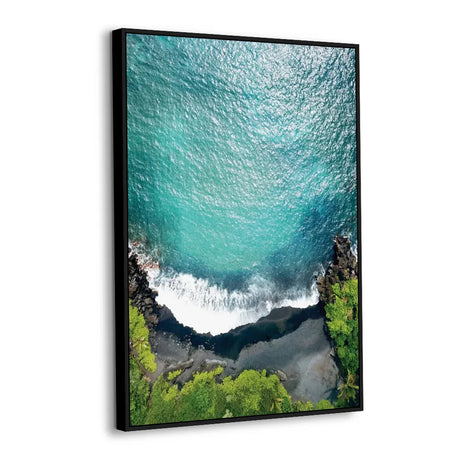 Aerial Ocean Cliff Edge Canvas Wall Art