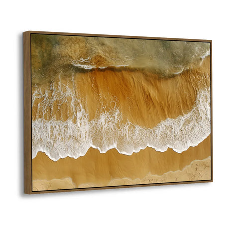 Aerial Ocean Shoreline View Canvas Wall Art