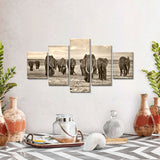 African Elephant Herd Canvas Wall Art