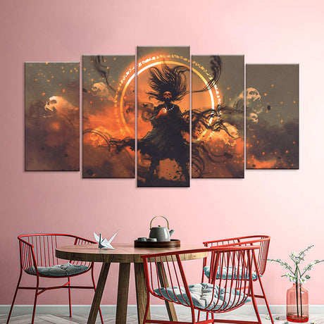 Angry Sorcerer Of Evil Spirits Canvas Wall Art