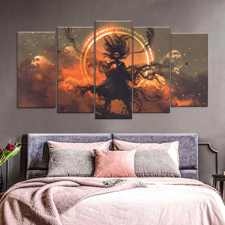 Angry Sorcerer Of Evil Spirits Canvas Wall Art