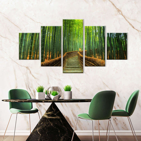 Bamboo Forest Trail Kyoto Canvas Wall Art