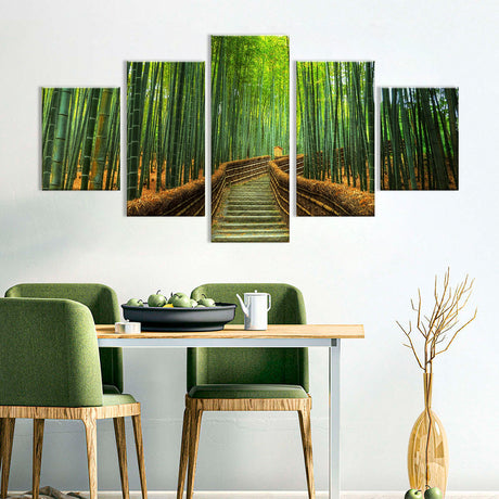 Bamboo Forest Trail Kyoto Canvas Wall Art