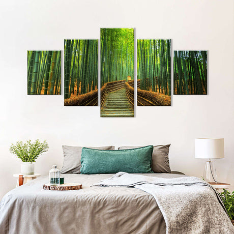 Bamboo Forest Trail Kyoto Canvas Wall Art