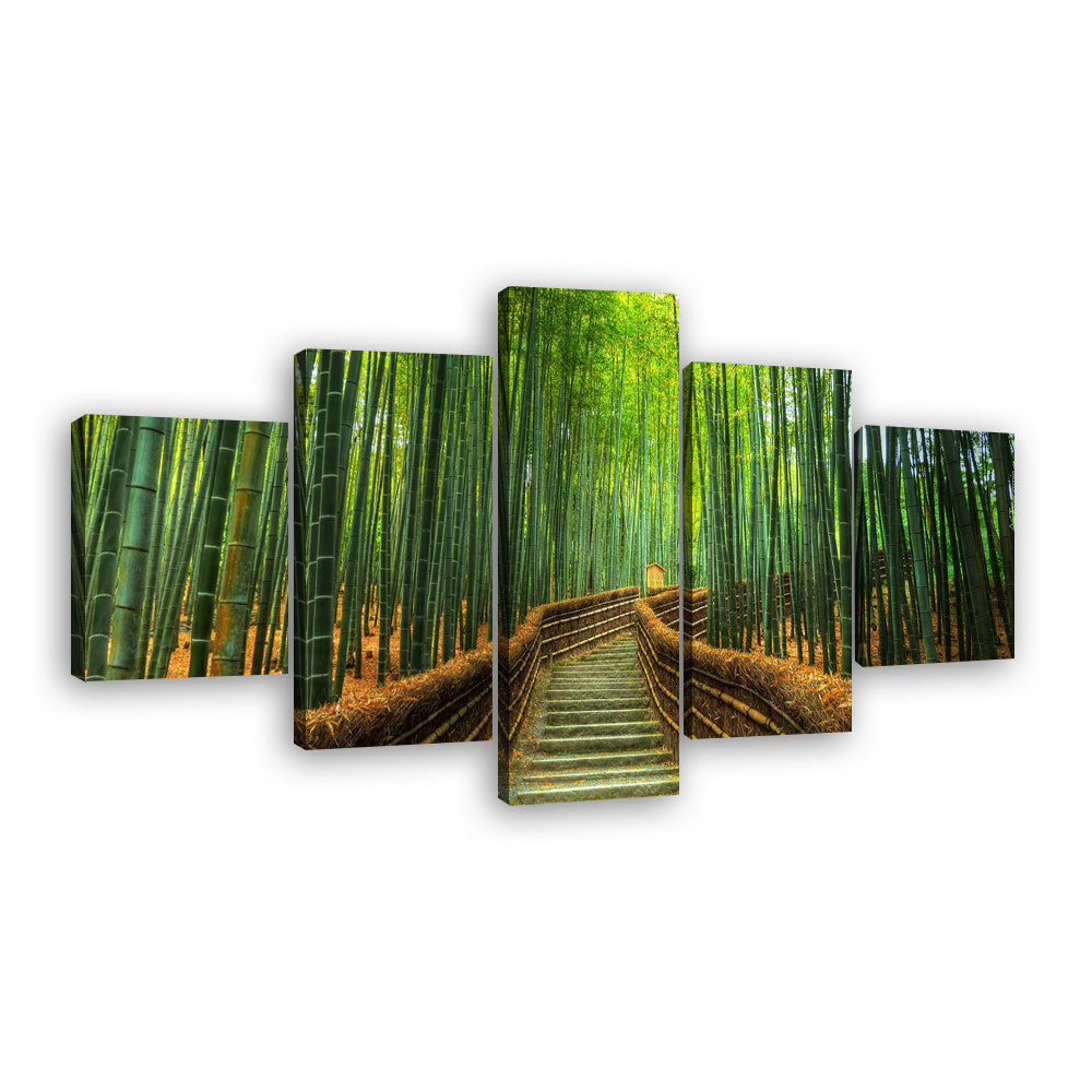 Bamboo Forest Trail Kyoto Canvas Wall Art