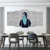 Banksy Boys With Face Scarf Canvas Wall Art