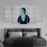 Banksy Boys With Face Scarf Canvas Wall Art