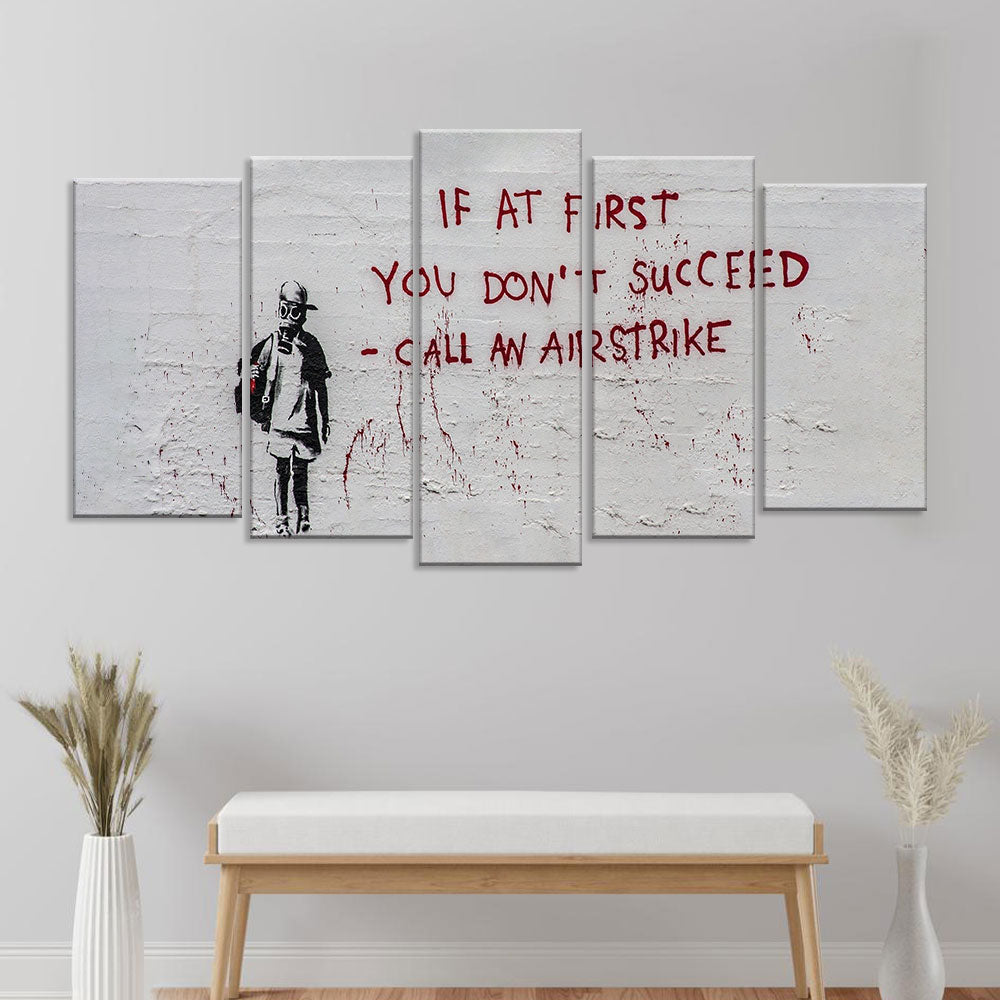 Banksy Call An Airstrike Canvas Wall Art