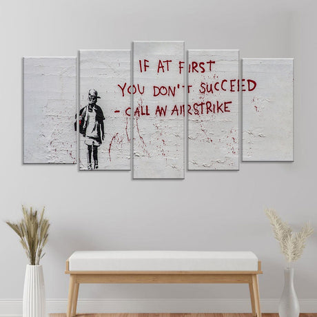 Banksy Call An Airstrike Canvas Wall Art